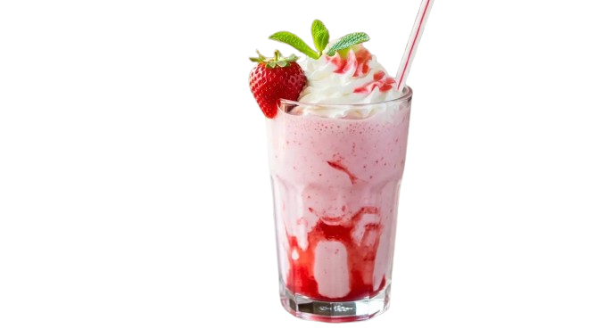Top-loaded Strawberry shake